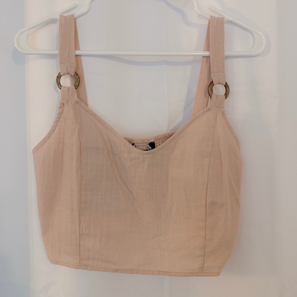 pink cotton halter top